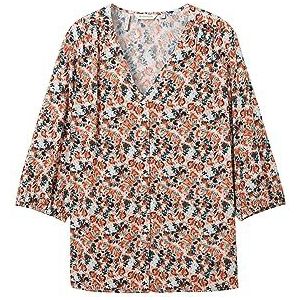 TOM TAILOR Plussize damesblouse, 32369 - Small Grey Tie Dye Floral, 52 Grote maten