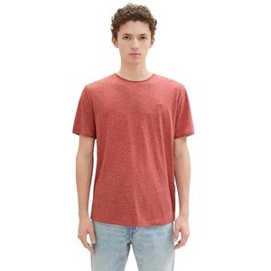 TOM TAILOR Denim Heren T-shirt, 14302 - Velvet Red, XXL