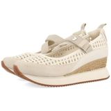 GIOSEPPO Open sneakers van leer en Raphia Belmont, Wit, 35 EU