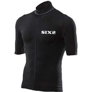 SIXS T-shirt met ritssluiting, zwart, maat L