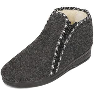 BAWAL Dames en Heren Vilt Pantoffels met Schapenwol Warm en Comfortabel Slippers Sloffen 36-46 EU (Grijs/wit, EU-systeem voor schoenmaten, Volwassene, Numeriek, Normaal, 41)