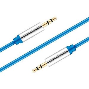 Sentivus 5m Aux-kabel, audio jack kabel 3,5 mm voor iPhones, iPads, smartphones, tablets en andere stereo apparaten, blauw