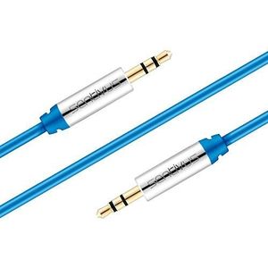 Sentivus 5 m Aux-kabel, audiojackkabel 3,5 mm voor iPhones, iPads, smartphones, tablets en andere stereo-apparaten, blauw