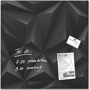 SIGEL GL257 glasmagneetbord 48 x 48 cm zwart-diamond, 3D-look, zwart/magnetisch bord Artverum - meer ontwerpen