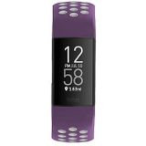 Sportarmband voor Fitbit Charge 3/4, ademend, universeel, paars/grijs