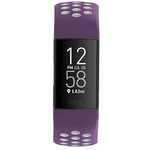 Sportarmband voor Fitbit Charge 3/4, ademend, universeel, paars/grijs