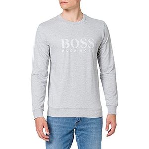 BOSS Authentiek sweatshirt voor heren, loungewear-sweatshirt van French Terry met geometrische logoprint, Medium Grey32, L