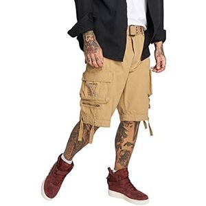 Brandit Shorts Savage Korte broek met riem Cargo Vintage Short Army Bermuda, beige, 3XL