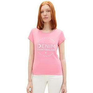 Tom Tailor Denim dames 1037722 T-Shirt, 31685 - Fresh Pink, XL
