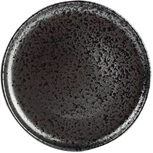 Fine Dining & Living Oxido zwarte porseleinen borden, plat, zwart, diameter 285 mm, 4 stuks