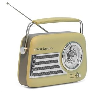 Madison - FREESOUND-VR40OGR-MAT - 30W Vintage Lange Batterij Radio - Bluetooth, USB & FM - Olijfgroen Mat - Vintage, Nostalgisch, Retro