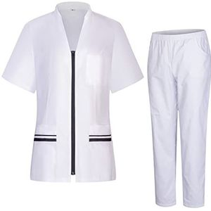 MISEMIYA - Dames gezondheidsuniform - dameshemd en broek - werkkleding voor dames 712-8312, zwart 21, XL
