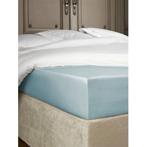 De Witte Lietaer Bumblebee hoeslaken, percale luxe katoen, ice blue, 180 x 200 x 30 cm