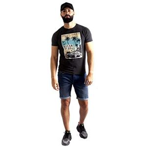 Maison BLAGGIO T-shirt voor volwassenen heren, Antraciet Mel, L