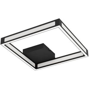 EGLO LED-plafondlamp Altaflor, lamp plafond minimalistisch, woonkamerlamp van zwart metaal en wit kunststof, plafondspot voor keuken, warm wit, 31,5 cm