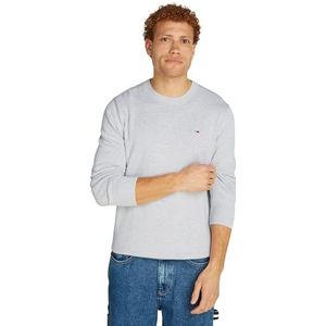 Tommy Hilfiger TJM Slim Essential Light Sweater Pullover voor heren, Zilver Grijs Htr, L