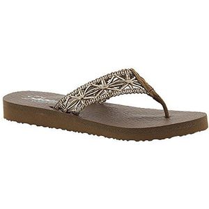 Skechers Cali Women's Meditation-Ocean Breeze Flip Flop, Brown, 9 B - Medium
