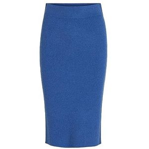 Vila Viril Pencil Hw Knit Skirt-Noos potloodrok voor dames, Lapis Blue/Detail: donker Melange, S