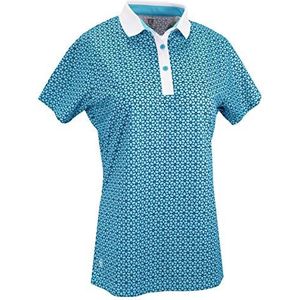 Island Green Vrouwen Golf Dames Bloemenprint Ademend Flexibel Vocht Wicking Zip Neck Polo Shirt Polo Shirt