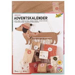 folia 9382 - Adventskalenderset ""Sausage Dog"", 54-delige doe-het-zelf-knutselset voor het ontwerpen van een individuele adventskalender voor hondenliefhebbers