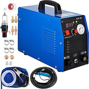 NOVE Plasmasnijder CUT-50 HF inverter plasmasnijder, 12 mm snijvermogen cutter 50 Amp snijapparaat metalen snijder, 220 V uitsparing machine cutting cutter accessoireset doe-het-zelf werk