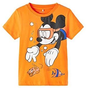 NAME IT Boy's NMMMUTITZ Mickey SS WDI Top, Sun Orange, 110, Sun Oranje, 110 cm