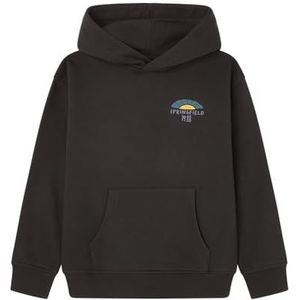 SPRINGFIELD Pullover met capuchon voor kinderen, standaard zwart, 11 jaar