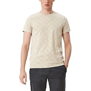 Q/S designed by T-shirt voor heren, korte mouwen, slim fit, Helles_beige, XS