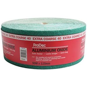 ProDec 40 Grit Extra Grof Grade Groen Aluminium Oxide Schurend Schuurpapier 50m x 115mm Broodje