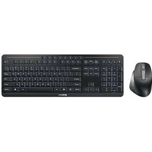 CHERRY STREAM DESKTOP ULTIMATE, Draadloos Toetsenbord- en Muisset Voor Meerdere Apparaten, US Indeling (QWERTY), Ergonomische Rechtshandige Muis, Zwart