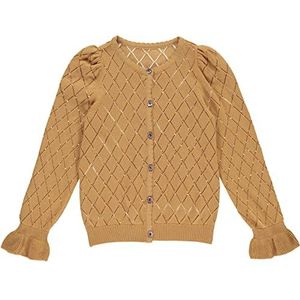 Müsli by Green Cotton Meisjes Knit Frill Cardigan Sweater, bruin (cinnamon), 104 cm