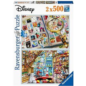 Ravensburger Puzzle 80558 Disney films en figuren, 2 x 500 stukjes, puzzel voor volwassenen en kinderen vanaf 12 jaar, exclusief bij Amazon