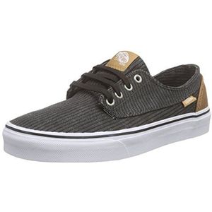 Vans Unisex Brigata Low-Top Sneakers, Zwart Gewassen Herringbone Jet Zwart, 47 EU