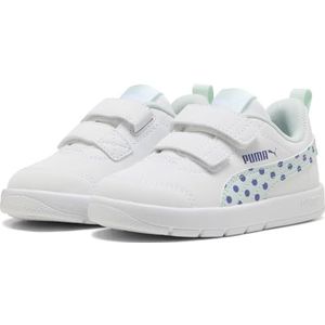 PUMA Courtflex V3 Dotty V Inf Sneakers voor babymeisjes, Puma White Lilac Frost, 20 EU