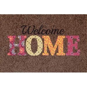 oKu-Tex Deurmat | Schoonloopmat | ""Deco-Soft Entrance"" | Welcome Home | Print | voor binnen | entree / voordeur / trappenhuis | antislip | 50x80 cm