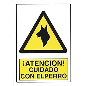 Amig - Waarschuwingsbord | gevarenbord | hondenverzorging | stickers en stickers | polyethyleen | geschikt voor binnen en buiten | voor bouwplaatsen, lokalen of woningen | 30 x 21 cm