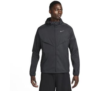 Nike Windrunner Repel Hardloopjack voor heren (VS, Alpha, Large, Regular, Regular, Zwart/Zwart), Zwart/Zwart, L