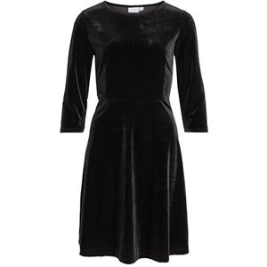 VILA - Velfy - Jurk - Zwart - Gevoerde Zoom/Rand - Fluweel/Nicky Velours