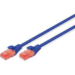 DIGITUS LAN kabel Cat 6 - 10m - RJ45 netwerkkabel - UTP niet afgeschermd - Compatibel met Cat-6A & Cat-5e - Blauw