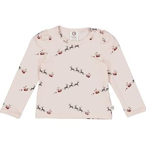 Müsli by Green Cotton Baby meisje Santa Puff L/S T-shirt, Nightingale/Cabernet/Balsem Cream, 56 cm