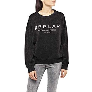 Replay Sweatshirt voor dames, zwart (Black Lurex 40), XS