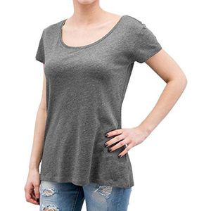PIECES Dames T-Shirt Emma New SS Top, effen, grijs (donkergrijs melange), XL
