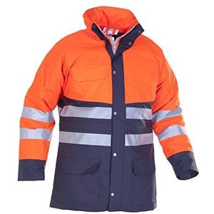 Hydrowear 016880NO Plains Parka Jack, 53% Polyurethaan/47% Polyamide, 3X-Large Mate, Hi-Vis Oranje/Navy