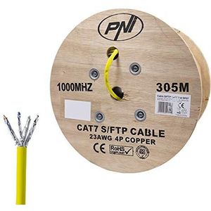 Kabel S/FTP CAT7 PNI SF07 voor 1-Gigabit internet en bewakingssystemen rol 305m