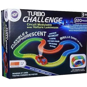 TURBO CHALLENGE - Circuit Glow - 220 stuks - 092220 - Vrijloopvoertuig - Multicolor - Plastic - Kinder Speelgoed - Auto - Cadeau - Vanaf 3 jaar