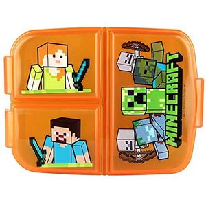 P:os Minecraft 3-delige lunchbox: groot compartiment: ca. 348 ml, kleine vakken: elk ca. 175 ml, PP