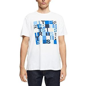 ESPRIT Heren 013EE2K304 T-shirt, 101/WHITE 2, S, 101 / wit 2, S