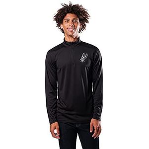 UNK NBA Heren VLM3138F-AM NBA Quarter Zip Poly Knit Shirt met lange mouwen, Team Color, Zwart, X-Large