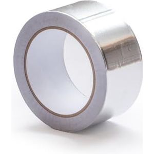 PRENDELUZ Zwarte aluminium tape voor hoge temperaturen, 10 m x 50 mm, ideaal voor ventilatie, isolatie en onderdrukking van warmtebruggen