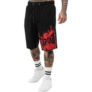 Tapout Heren Shorts Normale pasvorm BLASHED, Black/Red, L, 940021